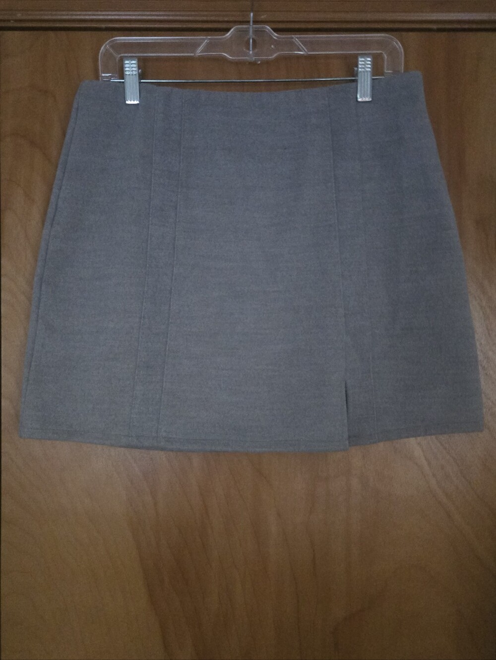 She + Sky Gray A-Line Mini Skirt Size L - NWT